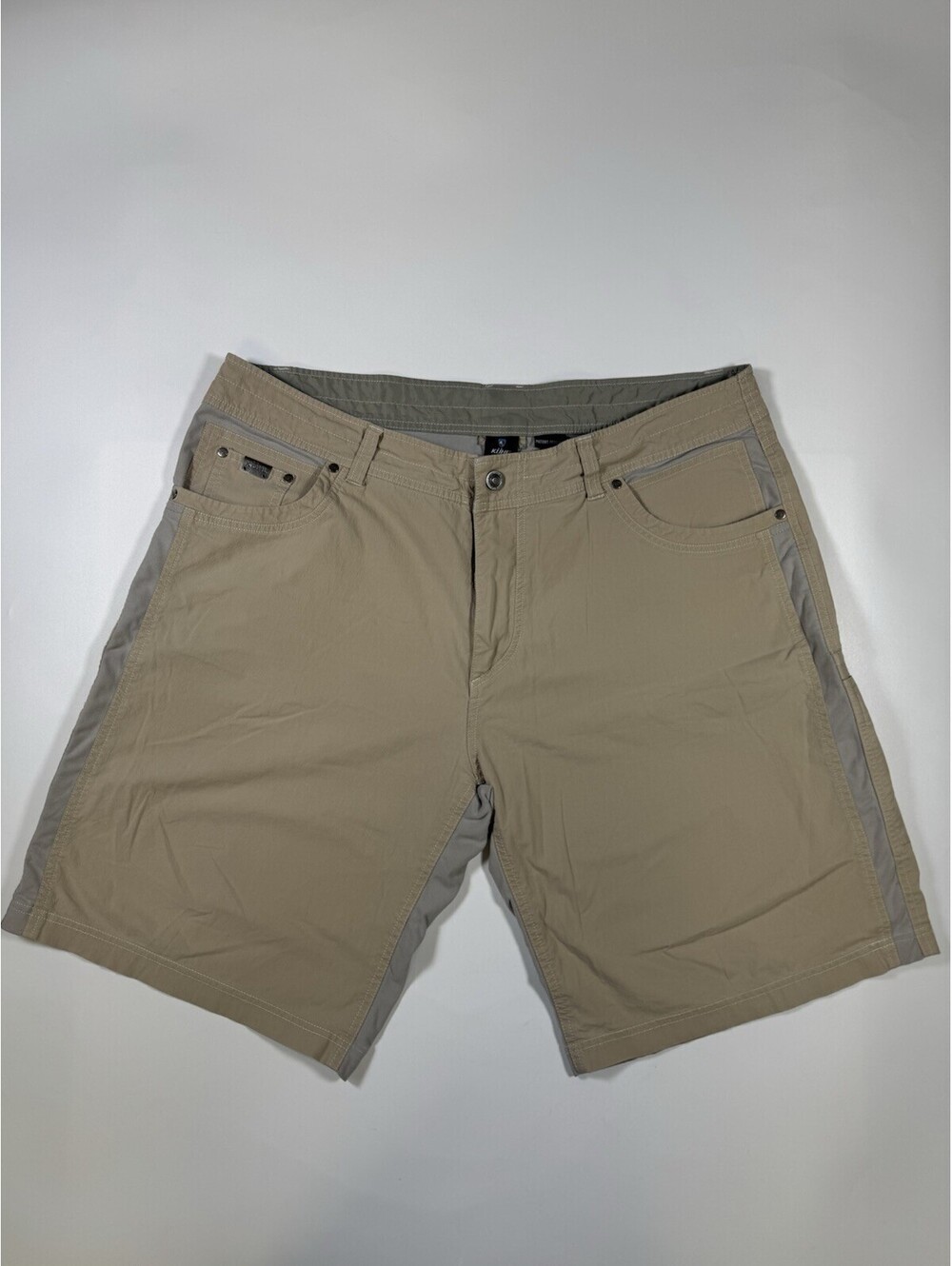 Kuhl Radikl Shorts Mens 40 Khaki Hiking Outdoor Stretch Outdoor Trekking 11”